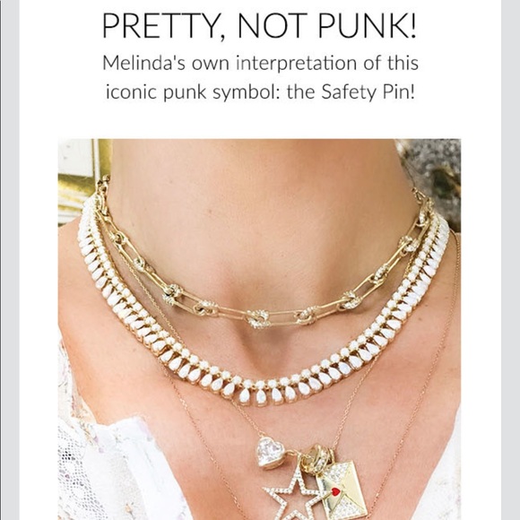 Safety Pin Choker Necklace Gold 